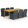 Día Y Noche - Día Y Noche 7-Piece Garden Dining Set Dark Gray