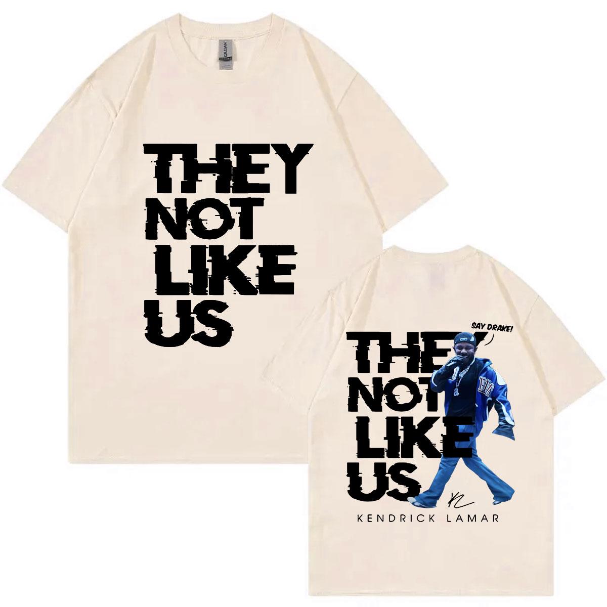 

Футболка Kendrick Lamar Say Drake They Not Like Us Harajuku Хип-хоп Оверсайз Футболка Мужская Женская Повседневная Мода Хлопковые Футболки XXXL