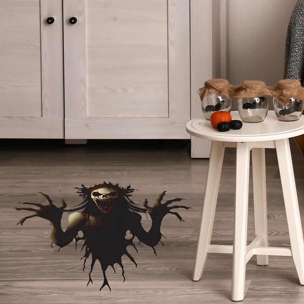 Thrilling Halloween Wall Breaking Zombie Ghost Living Room Home Stickers Decor