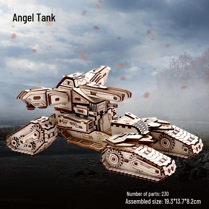 Wooden 3D Military Puzzle Model - Educational DIY Toy for Boys