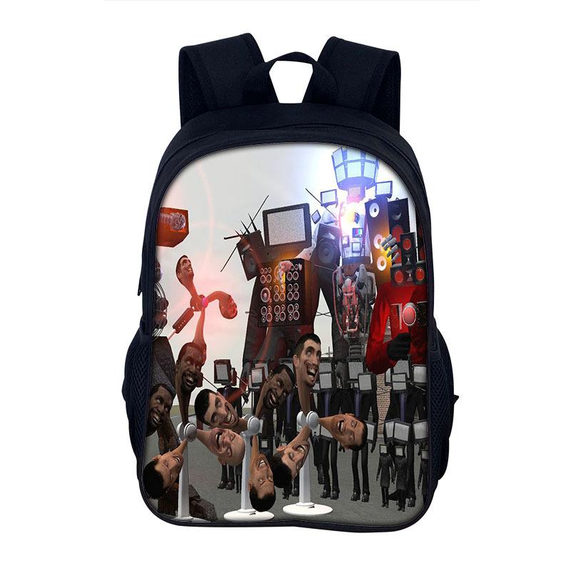 3D-Druck Skibidi Toilette Schulrucksack Tasche Schultasche Rucksack Mochila Studenten-Rucksacktasche für Jungen Mädchen Bestes Geschenk