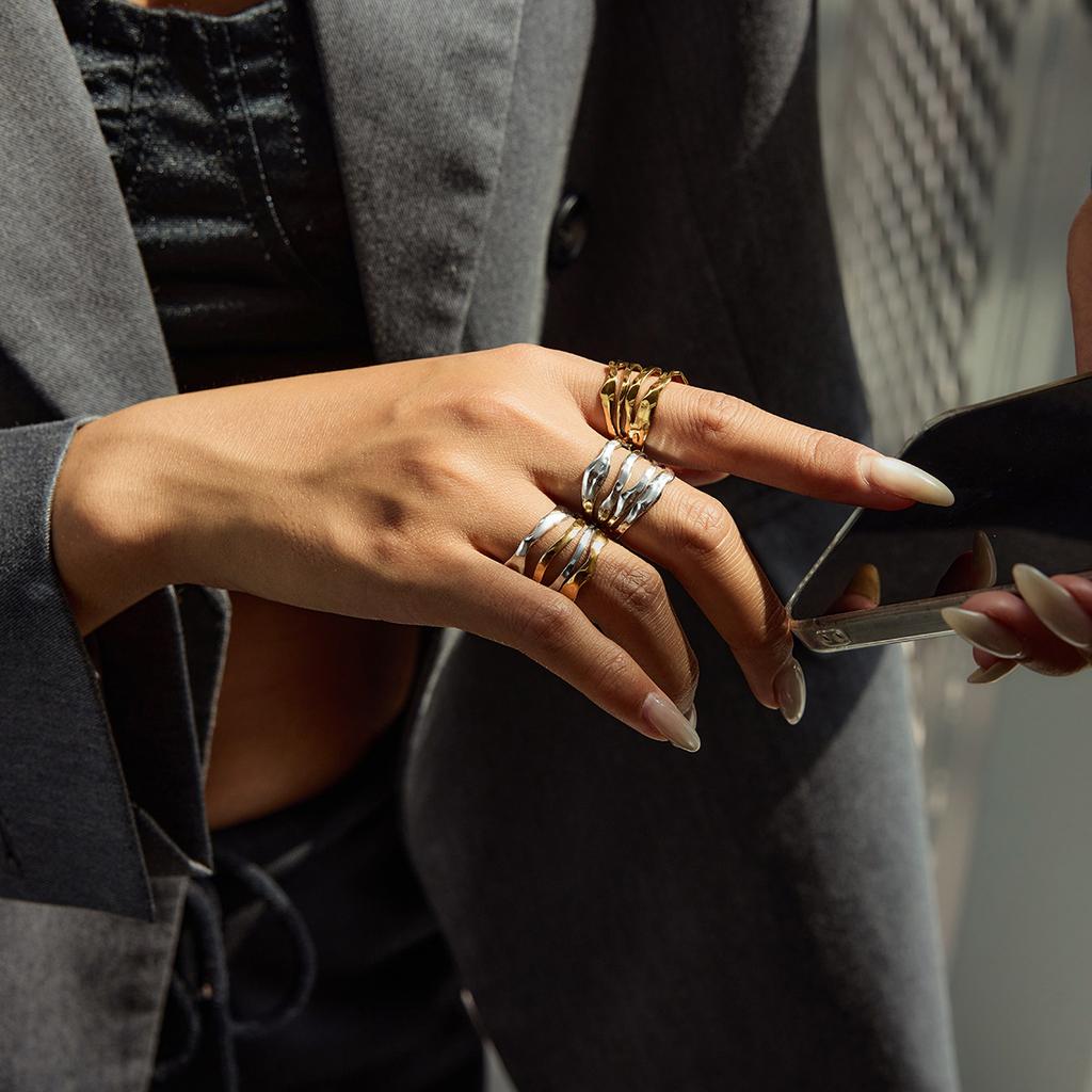 European and American rings titanium steel does not fade jewelry niche design rings stainless steel rings