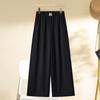 Spring 2025 Casual Plus Size Wide Leg High Waist Pants, Thin Drapey Summer Style, Khaki & Black