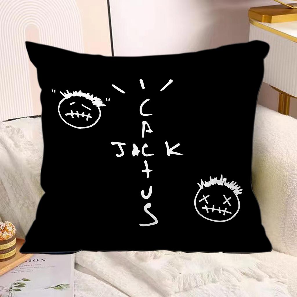 Rapper Pillow Covers Cartoon Sofa Decorative Home Doublesided Printing Short Plush Cute Cushion TTravis SScott Cover