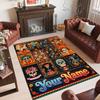 Day of the Dead Theme Crystal Velvet Rug Personalized Custom Name Text Soft Floor Mat Home Decor