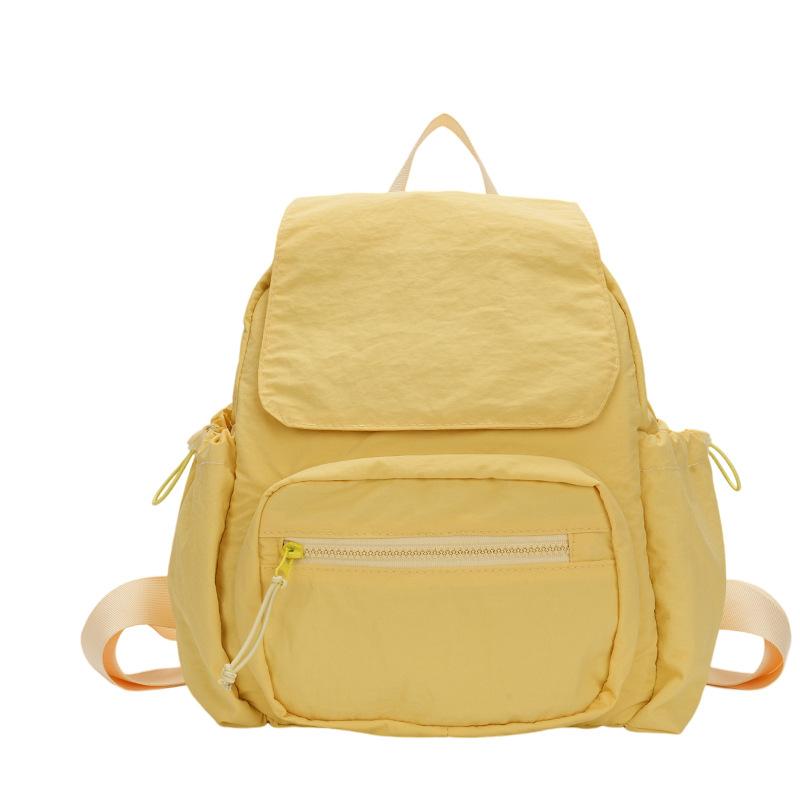 New Casual Backpack Korean Travel Solid Color Small Book Bag Japanese Small Fresh Backpack Versatile Flip Bag