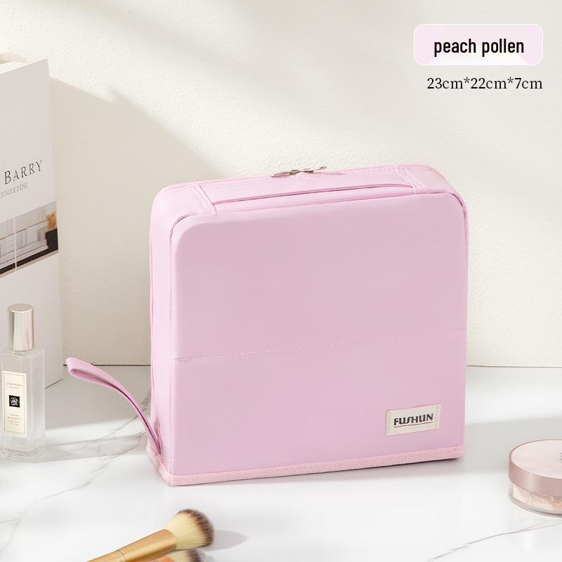 Large Capacity PU Travel Makeup & Pencil Case: Stand-up Bag with Compartments for Brushes & Palettes