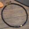 Men'S Layered Wood Walnut Bead Necklace European American Style Hiphop Vintage Long Chain Stackable Bohemian Accessories