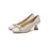 8-Square head thick heel high heels women's new professional commuting single shoes niche design sense