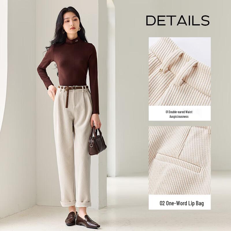 Xiangying Women's 2025 Winter Straight Wide-Leg Casual Pants