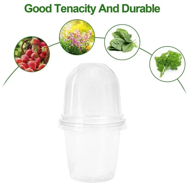 5/10PCS Clear Seedling Nursery Pots with Breathable Cover Seed Starting Grow Cup Flower Plant Containers Garden Vegetable Pot