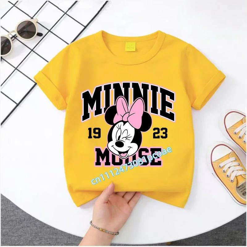 2026 Boys Girls Shortsleeved Printed Tshirt Mouse Cartoon Children 100 Cotton Soft Breathable Loose Sports Comfortable