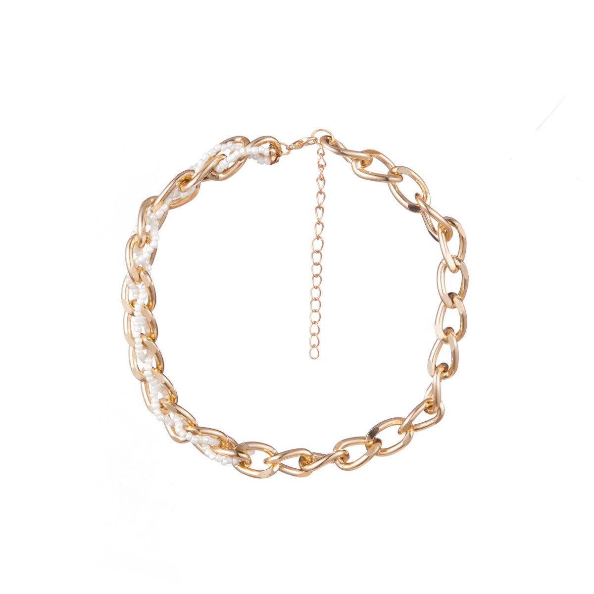 

Многослойное модное ожерелье из бусин с креативными подвесками из сплава для женщин, трендовое White