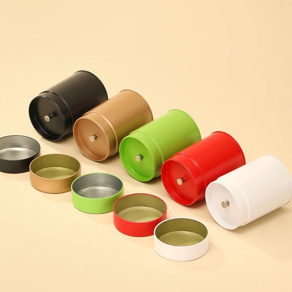 Hiqh Quality Tinplate Tea Tin Large Capacity Round Sealed Tea Can Moisture-proof Tea Jar for Home&Travel