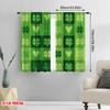 2pcs,2D plane printing Popular Curtains Clover Quilt Versatile Polyester (without rod) Festive Perfect for Living Room, Bedroom,
