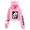 Women's Jujutsu Kaisen Anime Cropped Hoodie - Trendy, Casual, Loose Fit for Spring & Autumn