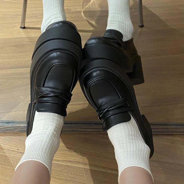 French British Style Shallow Mouth Mary Jane Single Shoes Women's 2025 Spring New Models with Skirts Jk Small Leather Shoes Platform Versatile