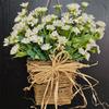 Spring Front Door Decor Dahlia Peony Flowers Basket Spring Welcome Sign Porch Farmhouse Artificial Flowers Wedding Home Decor