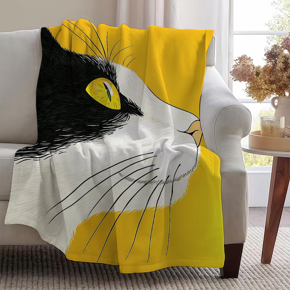 Blanket Throw Super Cosy Cool Plush Living Room Sofa Cat Art Couch Childish Birthday Gifts