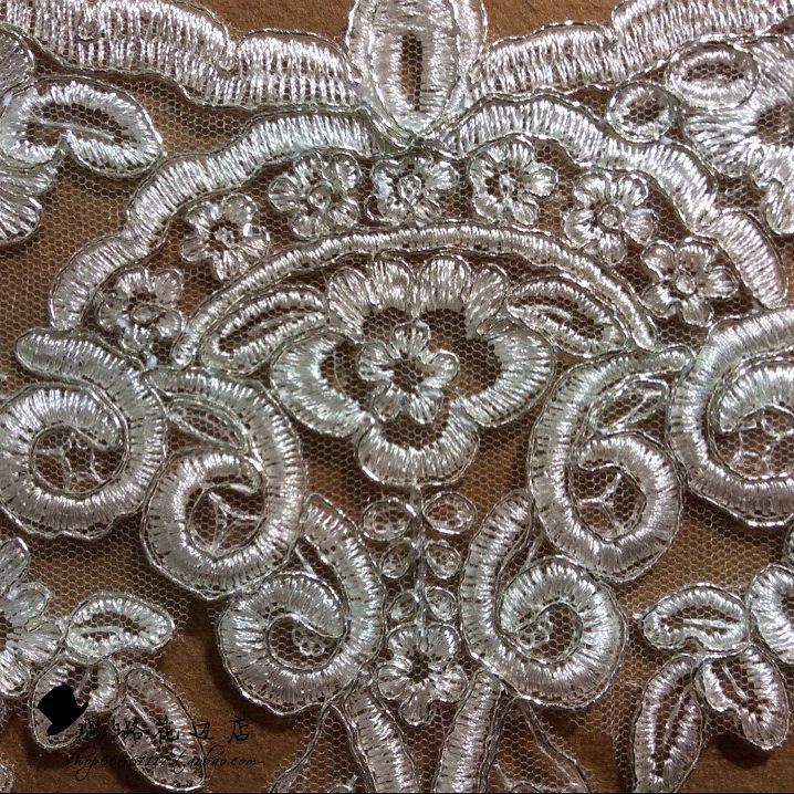 European Luxury Export Silver Car Bone Beige Lace Lace, Wedding Curtain Fabric Diy Lace Accessories