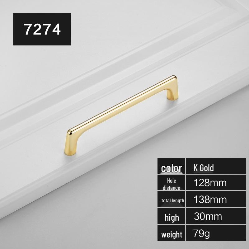 Modern Gold and Black Zinc Alloy Cabinet and Wardrobe Door Handles