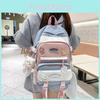 Fashionable Color Blocked Letter Print Student Casual Backpack For Daily Use