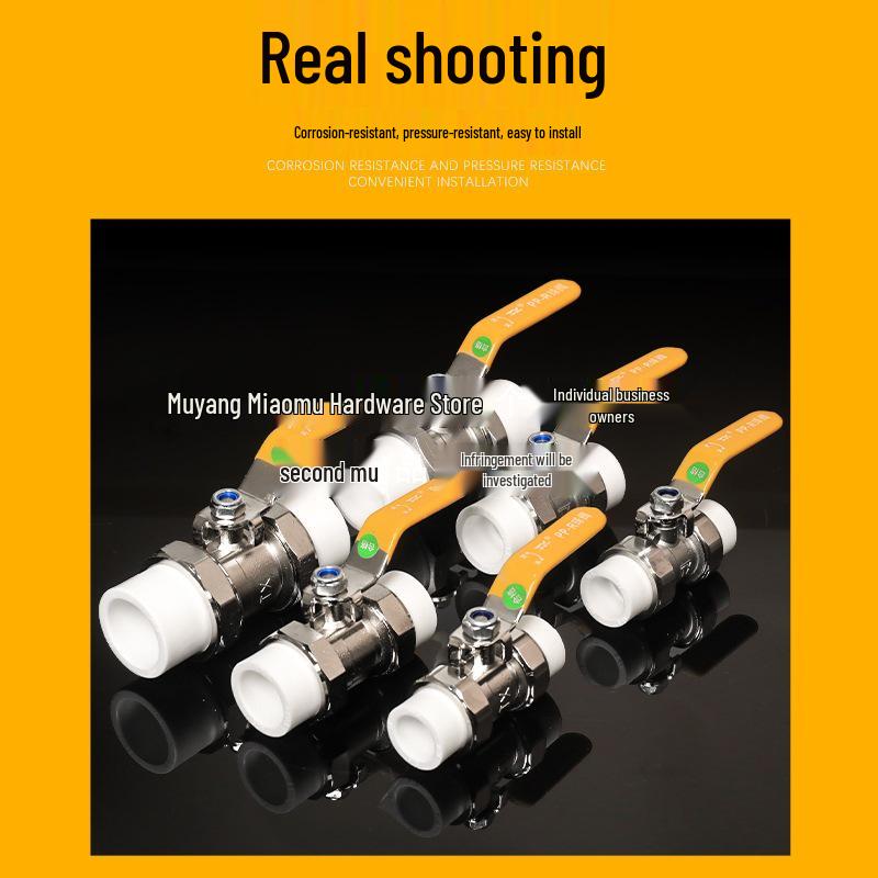 4-Point Double Union 20PPR Stainless Steel Ball Valve for Household Water Pipe Fittings