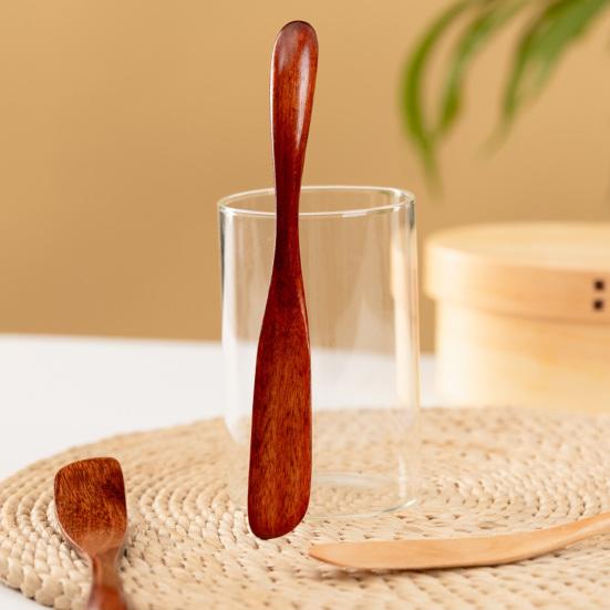 Butter Knife Solid Wood Curved Handle Butter Jam Mix Fillings Scrape Batter Butter Spreader Kitchen Tool