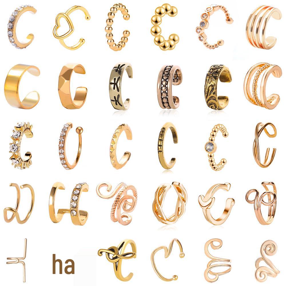 Geometric Ear Clips for Women - Retro, Creative Design, Non-Pierced, European and American Styles