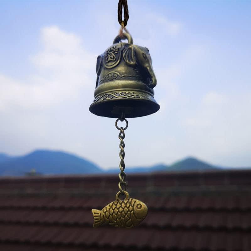 Windspiel Dekoration Glocke Drachen Anhänger Hängende Glocke Kreative Tempelglocke Drachen Fisch Ornament Wandbehang Glocke Heimdeko