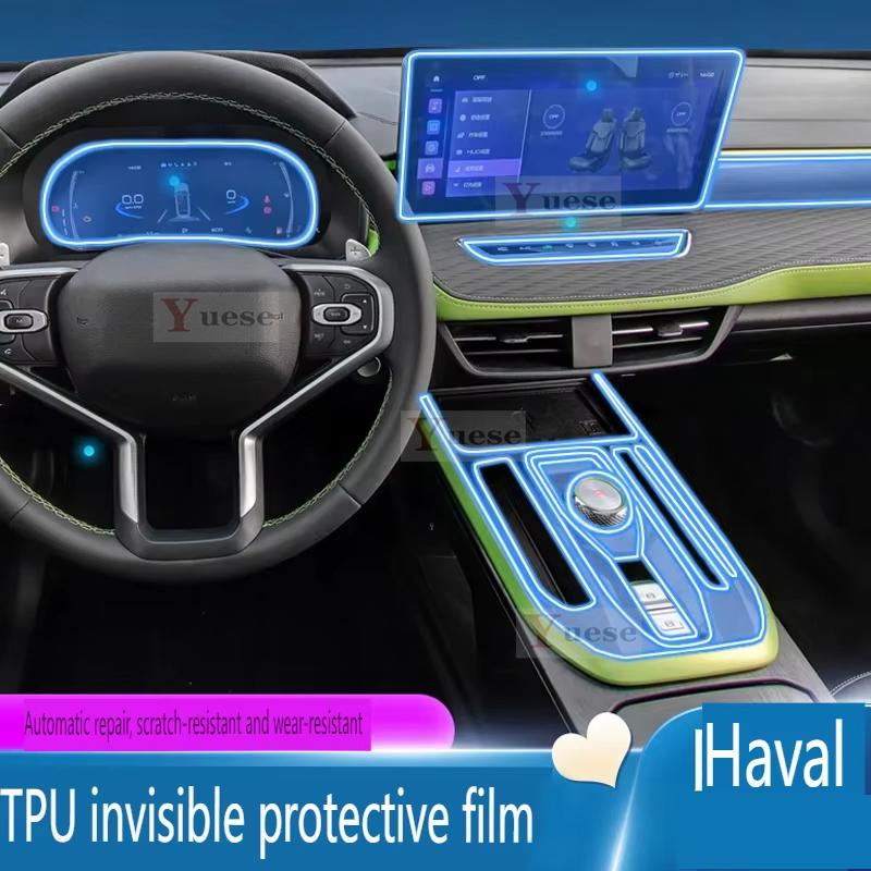 For Haval Jolion -2024 Car Interior Protection Sticker Center Control TPU Transparent Film