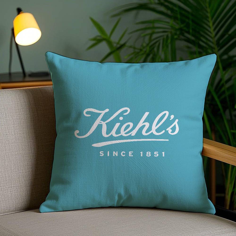 Light Pink And Elegant Print Kiehls-A Pillow Case Anti-dustmite Pillowcase Invisible zipper silky short plush Sofa cushion cover