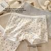 Women's Summer Cotton 10A Antibacterial Cotton Extended Crotch Mid Waist Flat Angle Briefs