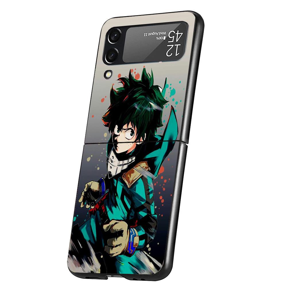 My Hero Izuku Deku Cover Phone Case For Samsung Galaxy Z Flip 7 6 5 4 3 5G Flip7 Flip6 Flip5 Flip4 Flip3 Black Fundas Shell Gala