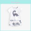 Malwee Boy Sommer Baumwoll T-Shirt und Shorts Set mit Cartoon-Dinosaurier-Aufdrucken für Kinder von 3 bis 8 Jahren