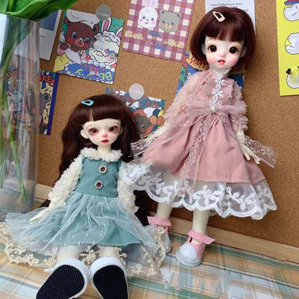 Casual Lace Dresses Clothes Fashion Doll Princess Dresses Doll Long Sleeve for 1/6 BJD 30cm Dolls