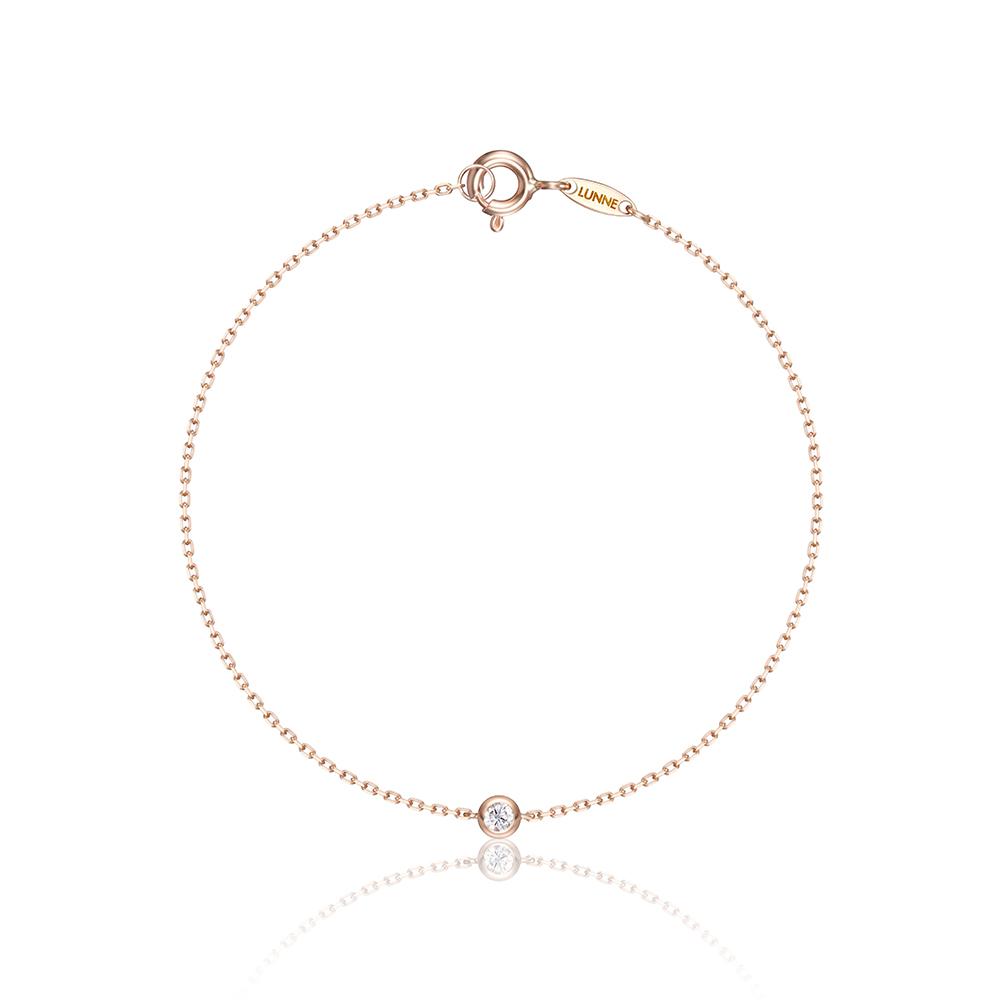 Lunne 14K Diamond Essential Bezel Bracelet (14K Gold) #Lcb03