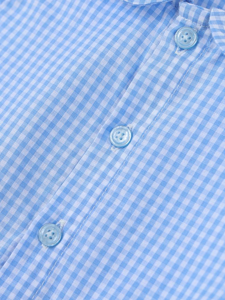 Toddler Girls College Style Stand Collar Bow Tie Short Sleeve Cotton Summer Dress
