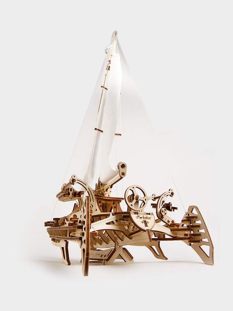 Ugears Trimaran Yacht 70059 Wooden Puzzle, Crafts & Model Building Kit, No Glue or Tools Required, for Adults