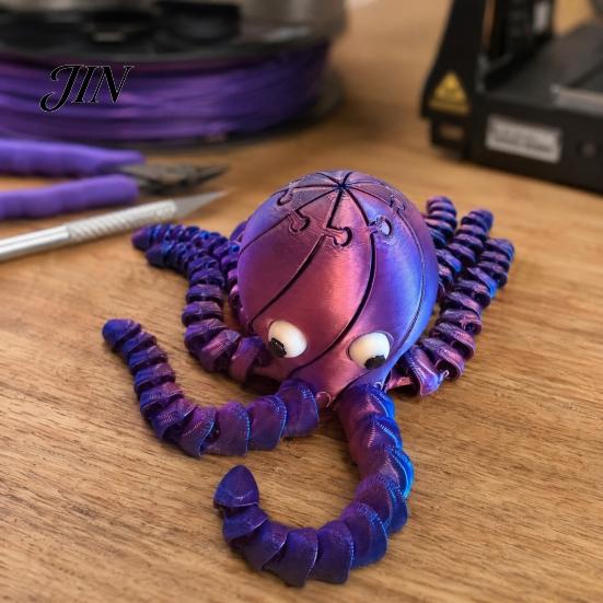 Octopus Decompression Toy 3D Printed Toy, Articulated Figurine with Movable Joints, Stress Relief Sea Animal Fidget for Kids Adults Joints Model