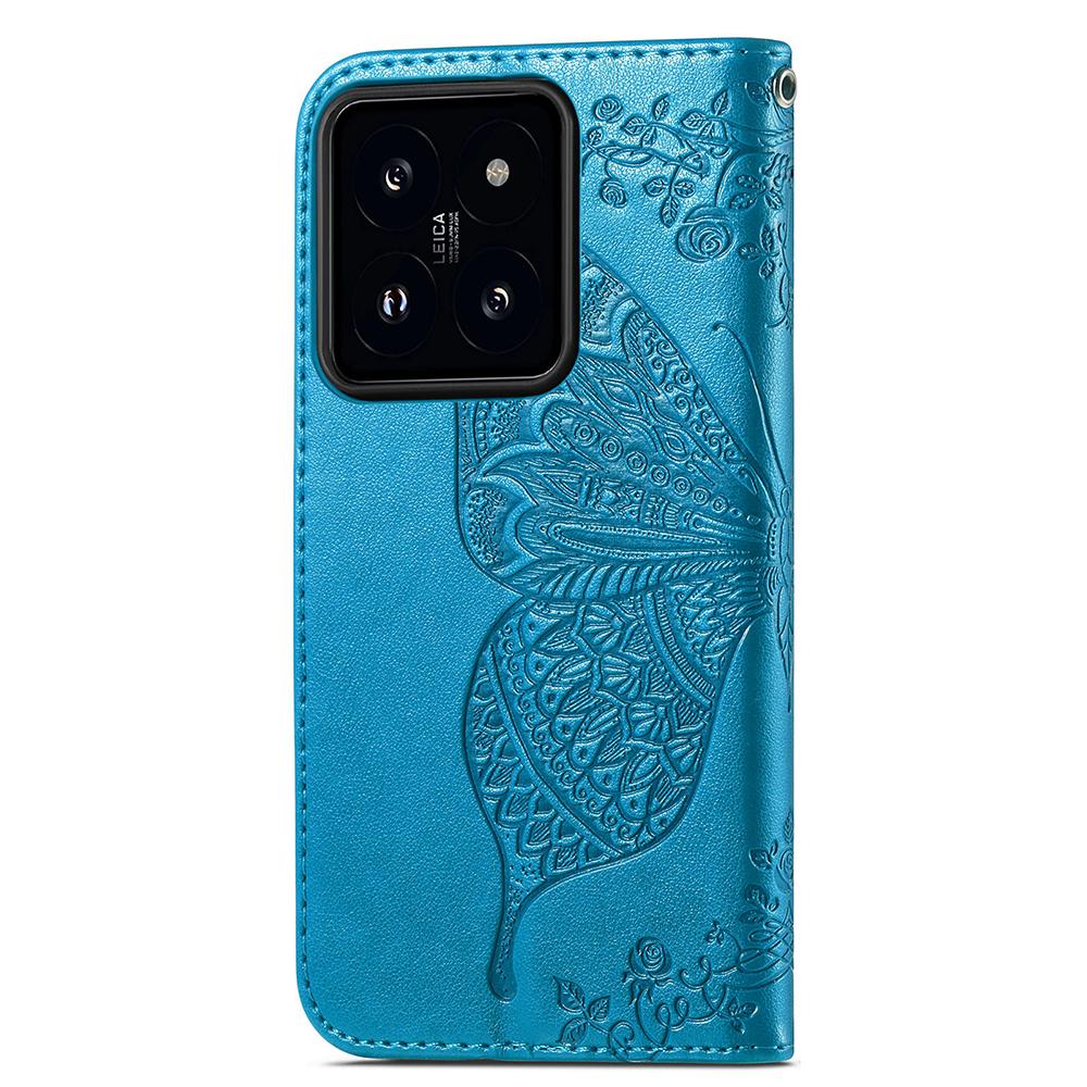 For Xiaomi 14T Case PU Leather Wallet Phone Cover Butterfly Pattern