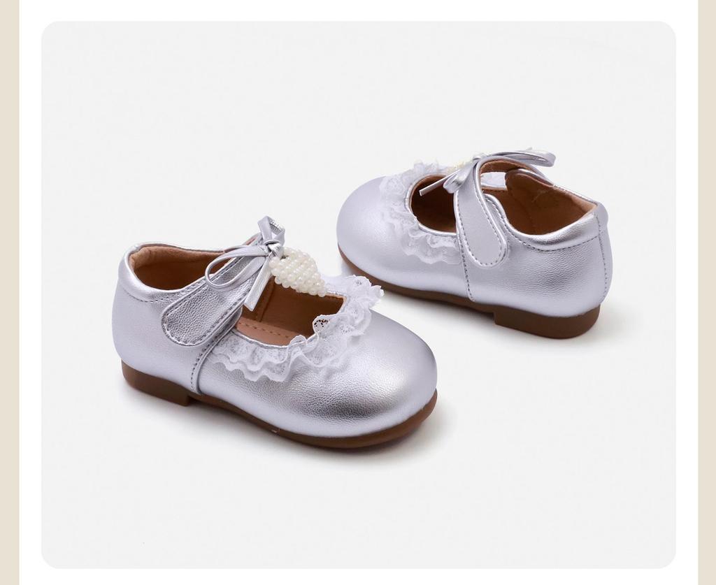 Spring 2026 Girls' Bow Princess Leather Shoes – Stylish Baby Walker Shoes
