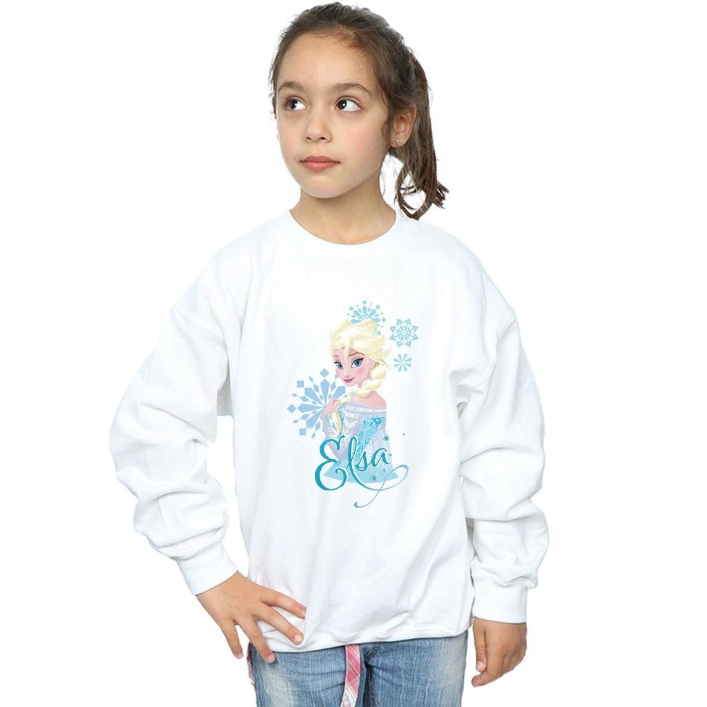 Disney Dívčí mikina Frozen Elsa Snowflakes