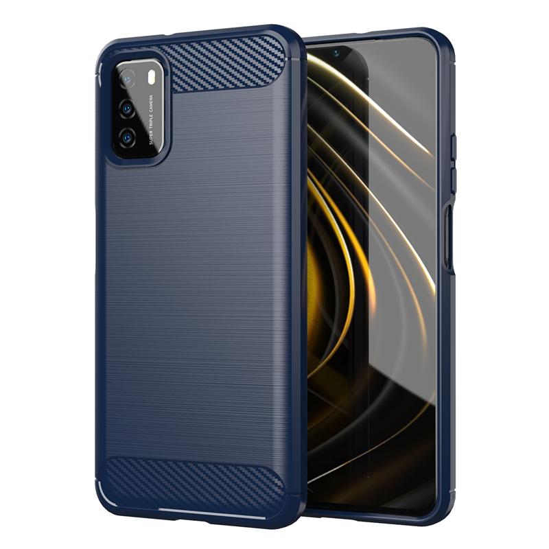 For Xiaomi Poco M3 Case Carbon Fiber Shockproof Soft Silicone Cover for Xiaomi Poco X3 NFC Poco F2 Pro for Redmi 9 9A 9C Mi 10T