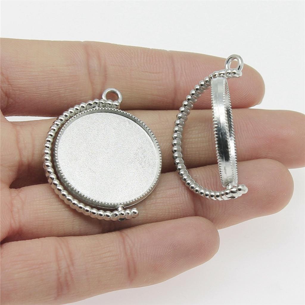 Akcesoria Części Obrotowa Okrągła Baza Pod Cabochon Szklany Taca Ustawień Materiały do Biżuterii Dziecięcej TA019