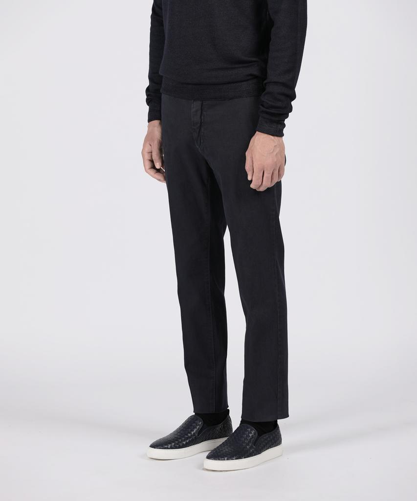 PANICALE Navy Slim Fit Dyed Cotton Pants F-Icpt52