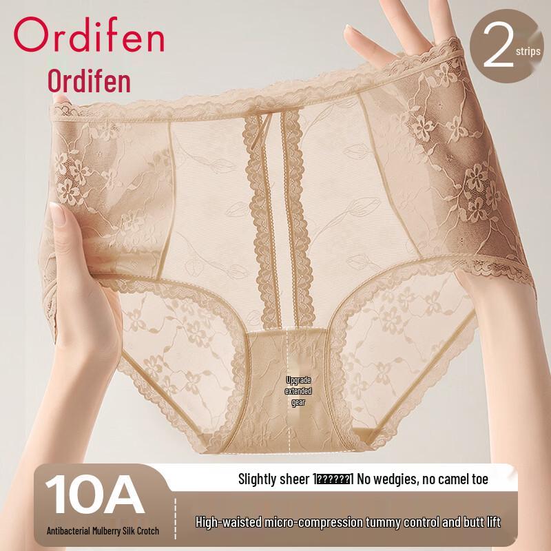 Odifen Women s High-Waist Lace Tummy Control Panties M