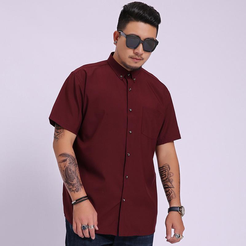 

Летние рубашки для мужчин, большие размеры, деловая официальная рубашка, мужская однотонная белая рубашка с коротким рукавом XXXXXL