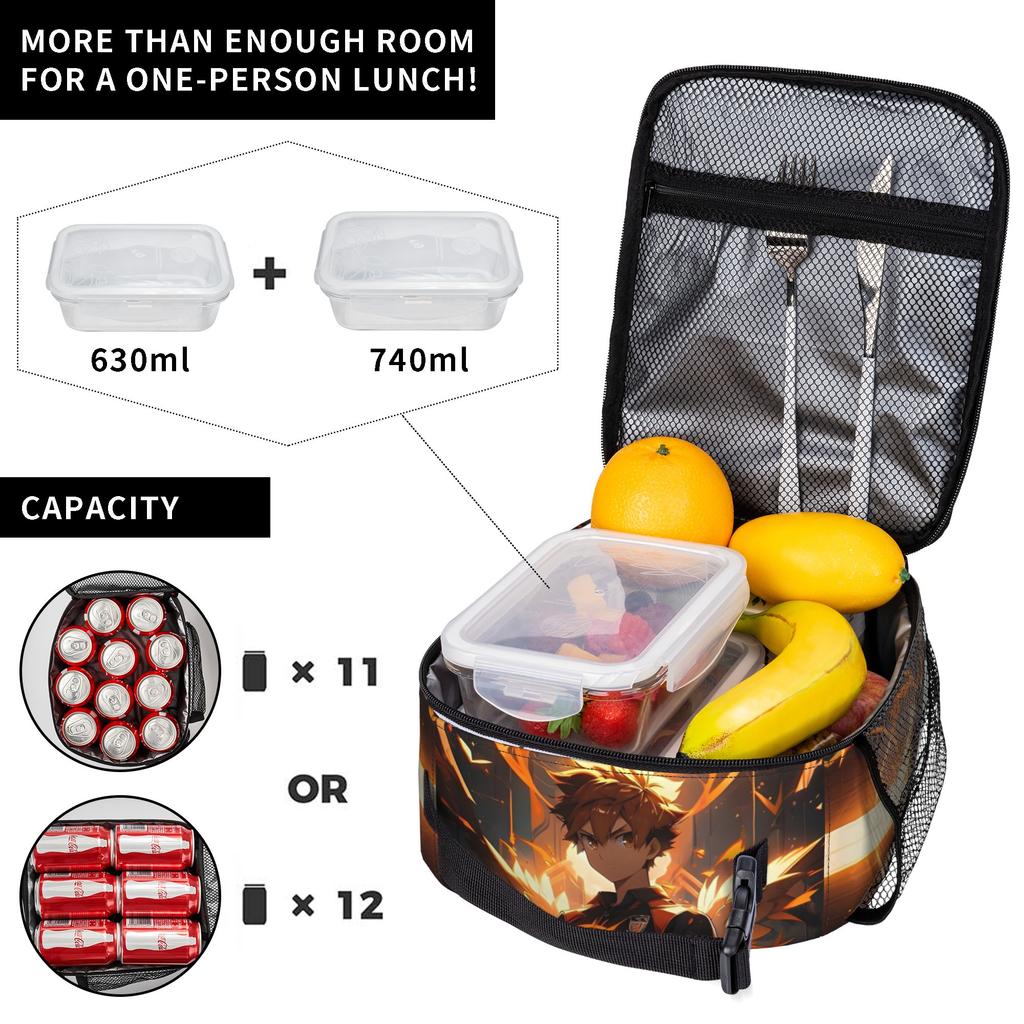 Hinata Shoyo Haikyuu  Insulated Lunch Bag Thermal Bag Reusable,Meal Container  High Capacity Tote Lunch Box Food Handbags