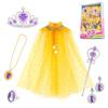 Girl's Princess Role Play Set: Cape, Magic Wand, Crown, and Ring